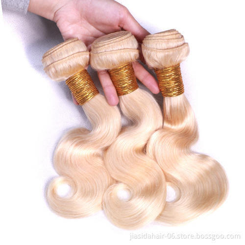 Wholesale Body Wave 613 Blond Weave Raw Mink Brazilian Bundles Cuticle Aligned Virgin Human Hair Extension